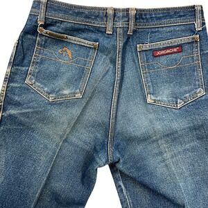 Jordache Jeans Men 32L/31W 34L Blue Horse Denim Straight Whisker 80s Hong Kong